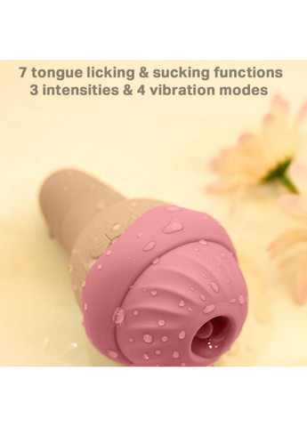 Вібратор та вакуумний стимулятор з язичком Sweet Em 0067F у формі морозива No Brand (360797115)