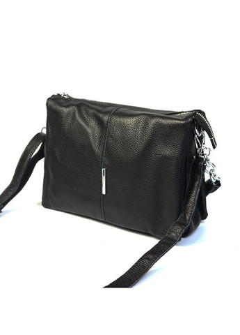 Чорна шкіряна жіноча маленька сумка клатч крос боді через плече No Brand (311280546)