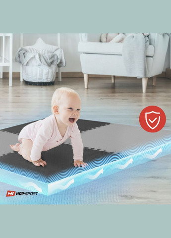 Мат-пазл EVA 2см HS-A020PM - 4 частей черно-серый Hop-Sport (301865583)