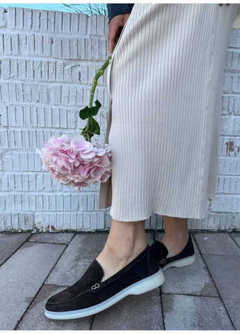 No Brand Женские трендовые лоферы с натуральной итальянской замши цвет шоколад лоферы коричневый з натуральная замша, — демисезон (355802029)