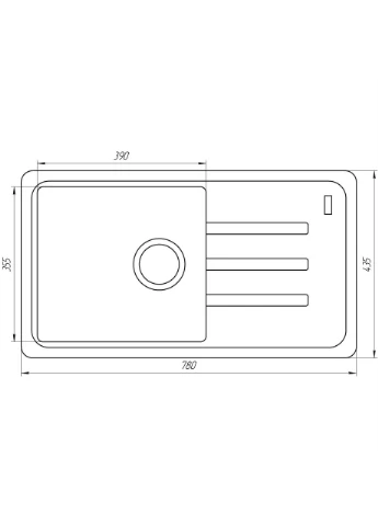 Гранитная мойка LUGANO камень 780x435мм-А0005 Globus Lux (392251283)