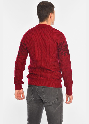 Бордовый демисезонный свитер мужской однотонный бордового цвета пуловер Let's Shop