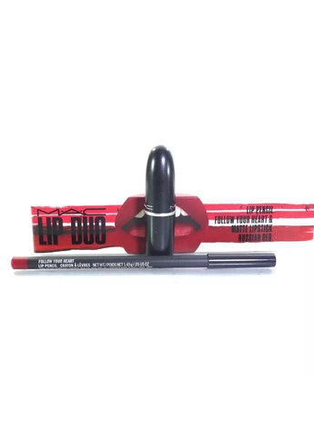 Набор для губ Lip Duo (карандаш Pencil Follow Your Heart 1,45 г и помада Matte Lipstick Ukrainian Red 3 г) MAC (294635634)