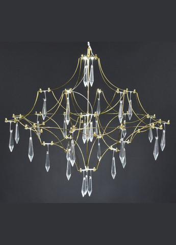 Люстра світлодіодна підвісна LED світильник для квартири на стелю лед 27872 Золото 65-180х60х60 см. Sunnysky (364768186)