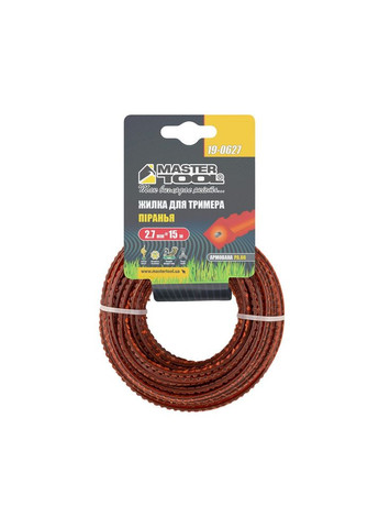 Жилка для триммера "Пиранья" армированная 2.70 мм 15 м зубчатый квадрат 19-0627 Mastertool (364120991)