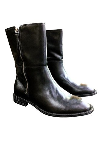 Напівчоботи бренд стиль шкіряні жіночі на низькому підборі 39 (26 см) чорні Rylko (319146398)