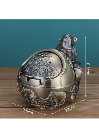 Металева попільничка Слон з камінням. В кольорі латунь No Brand (292319832)