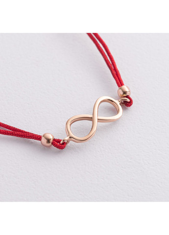 Золотий браслет Нескінченність з червоною ниткою б02719 22 22 Oniks (350612906)