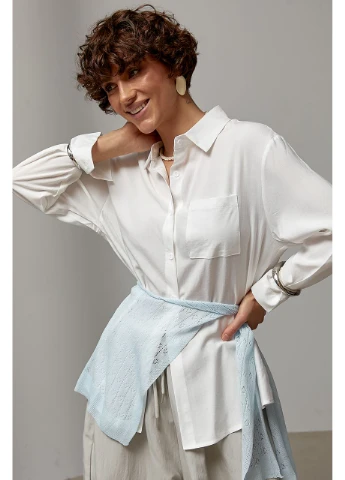 Класична однотонна сорочка із в'язаною накидкою цвет, ONE SIZE (є розміри) No Brand (387850654)