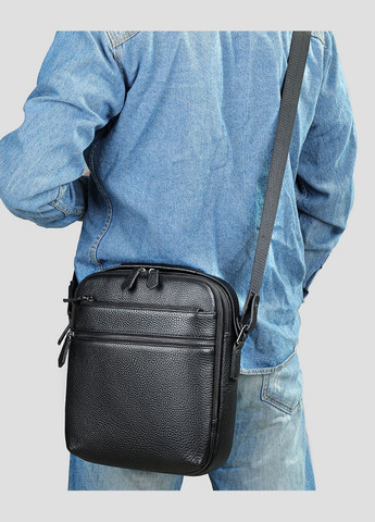 Мужская кожаная сумка через черное плечо 711511 Tiding Bag (359380779)