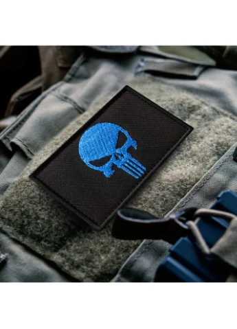 Набор шевронов 2 шт с липучкой PUNISHER Череп Карателя синий 5х8 см вышитый патч нашивка шеврон Карателя IDEIA (386252724)