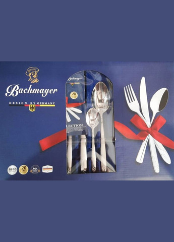 Набір столових приладів Bachmayer BM-2438 з 24 предметів у подарунковій валізі на 6 персон ложки, виделки (вилки), ножі No Brand (317170006)