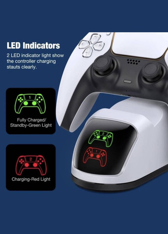 Зарядка для джойстика PS5 Станция для PlayStation 5 PS5 DualSense на 2 геймпада с LED подсветкой DOBE (317585060)
