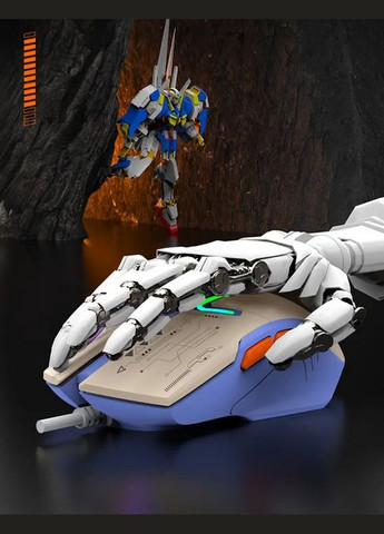 Проводная игровая компьютерная мышь XUNFOX H6B RGB 3600 DPI синий No Brand (326800941)