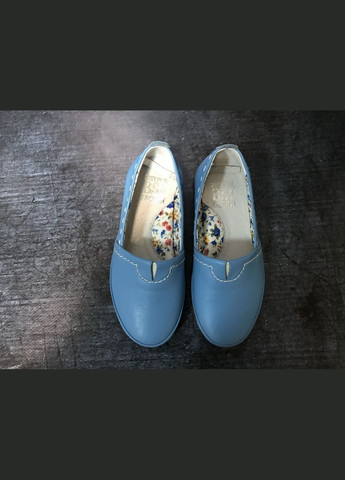Голубые кожаные детские туфли для девочек с супинатором голубого цвета, Bistfor