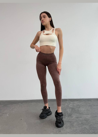 Легінси «Brazilian» з V-вирізом ззаду та ефектом пуш-ап, шокладного кольору, розмір L Trends (330757833)