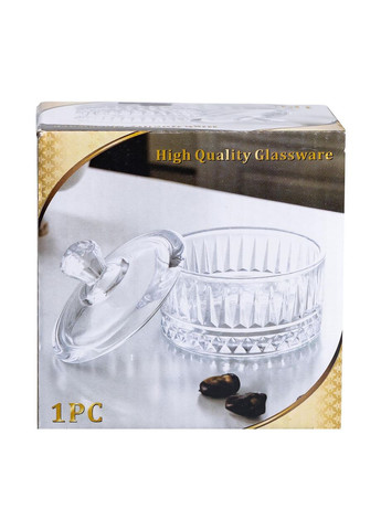 Конфетница с крышкой Ø 10 см стеклянная HP-YH-75 Yiwu (322654146)