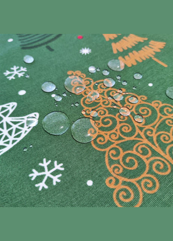 Новорічна зелена скатертина на стіл з тефлоновим покриттям для прямокутного столу 120, 140 Maystat (307060832)