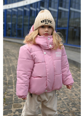 Рожева зимня дитяча тепла зимова куртка на дівчинку Nositi