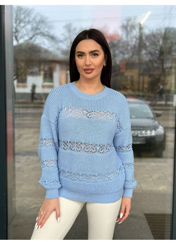 Блакитний демісезонний светр в'язаний тонкий LeVi