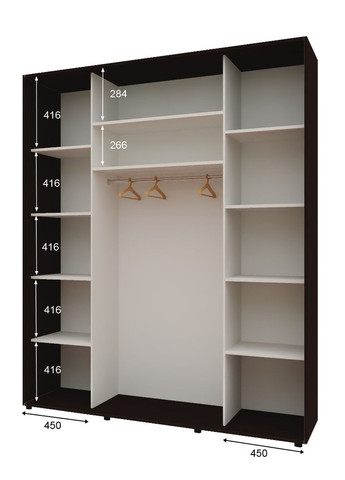 Шафа-купе тридверна 180*60*220 см Венге 3 двері ДСП Максі Комфорт Меблі (360429750)