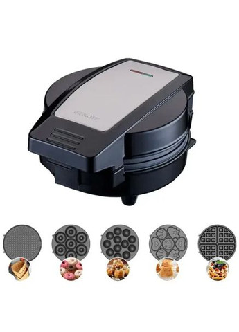 Мультипекарь Sokany SK-08105 5 в 1 600 Вт с антипригарными панелями: для вафель, коржей, пончиков, орешков, фигурного печенья Yiwu (370707279)