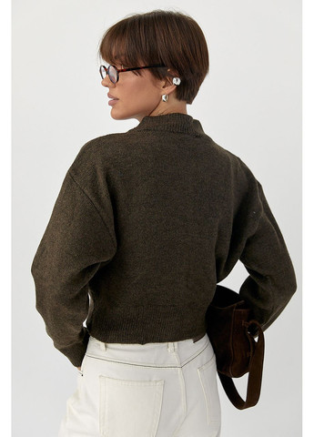 Темно-коричневый зимний кардиган Lurex