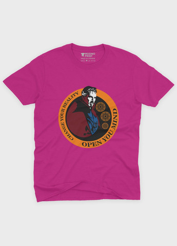 Розовая демисезонная футболка для мальчика с принтом супергероя - доктор стрэндж (ts001-1-fuxj-006-020-005-b) Modno