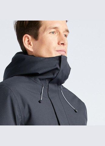 Темно-сіра демісезонна куртка чоловіча sailing 300 водонепроникна темно-сіра. TRIBORD