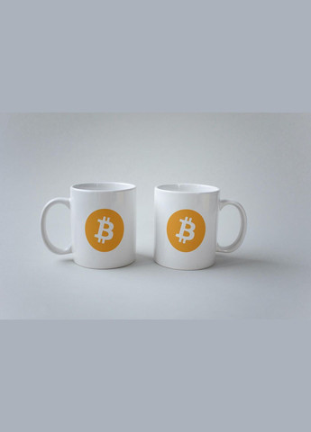 Кружка с принтом "Bitcoin" 330 мл Белая No Brand (324262419)