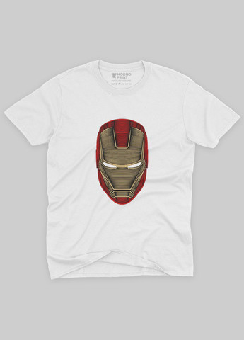 Белая мужская футболка с принтом супергероя - железный человек (ts001-1-whi-006-016-017) Modno
