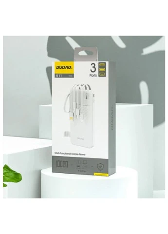 УМБ 10000mAh K11 10W USB-A,USB-C,microUSB, с кабелями USB-A/USB-C/Lightning/MicroUSB Белый Dudao (395708600)