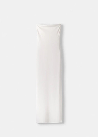 Белое коктейльное платье Bershka однотонное