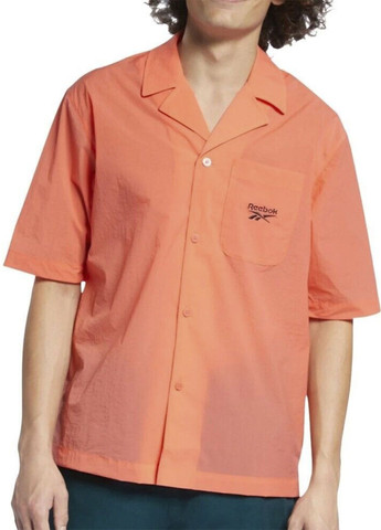Оранжевая рубашка с логотипом Reebok