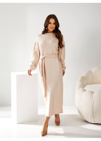 Бежева святковий, вечірня, ділова, кежуал жіноча сукня з ангори Style Point однотонна