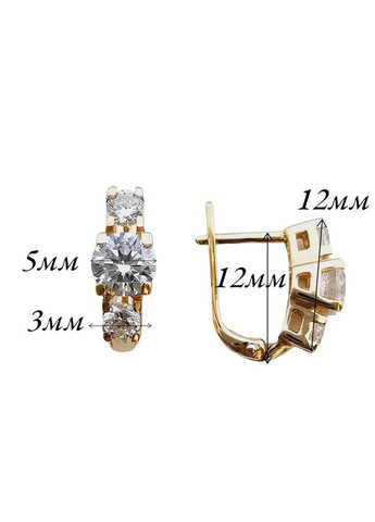 Золотые серьги с цирконием Столичная Ювелирная Фабрика 110108-1с Столична Ювелірна Фабрика (355795883)