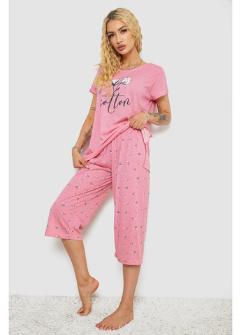 Рожева піжама жіноча з принтом, 243r7062 Ager