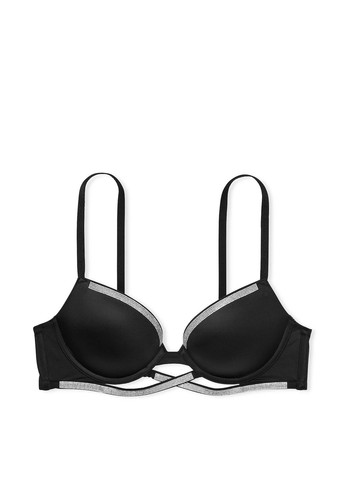Черный комплект женского белья very sexy shine black (лиф 36c + трусики cheeky m) Victoria's Secret