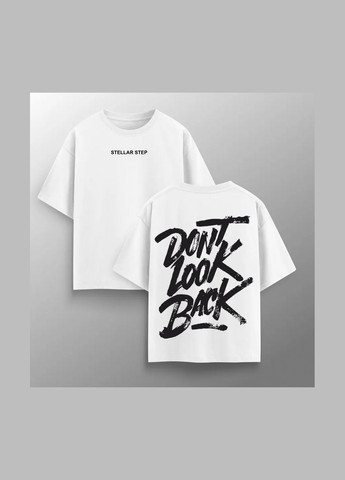 Футболка жіноча оверсайз "Don't look back" білого кольору (1111L902) No Brand - (335812811)