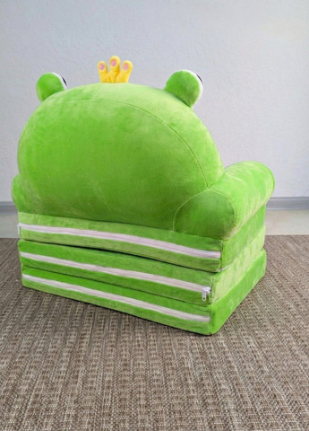 Детское кресло игрушка Жабка салатовый плюшевое раскладное в кровать Lalapka (371899373)