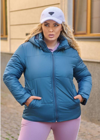 Морської хвилі демісезонна жіночка куртка з утеплювачем No Brand
