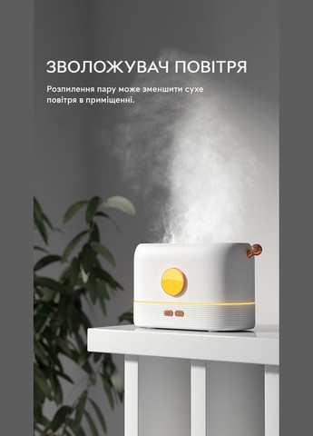 Увлажнитель воздуха, портативный аромадифузор с имитацией огня KC-026 200 мл, White Kinscoter (322415353)