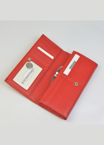 Червоний жіночий шкіряний класичний гаманець на кнопці No Brand (333300290)