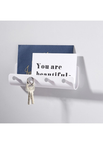 Мини полка с крючками Белая (ОДКХ-125-2) No Brand (370866926)