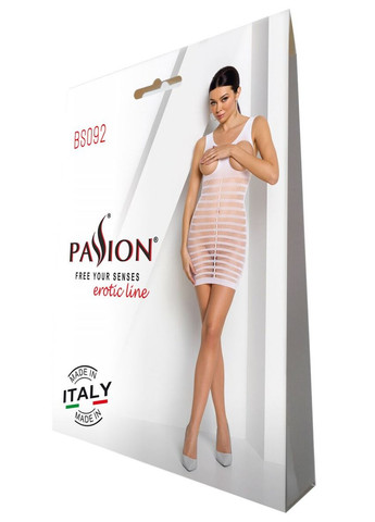 Бодістокінг-сукня з відкритими грудями BS092 white Passion (297573832)