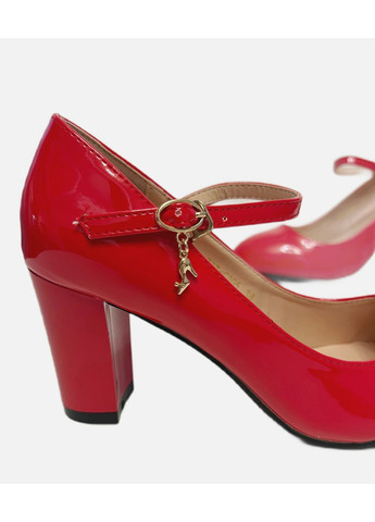 Seven Туфлі жіночі лаковані з ремінцем червоні мері джейн червоний з штучна шкіра, — всесезон (372645939)