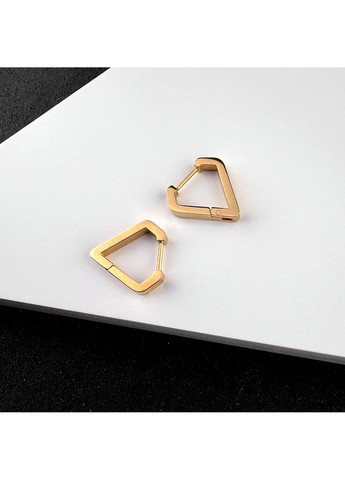 Сережки з позолотою із медичної сталі у вигляді діаманта ES-302 No Brand (299330492)