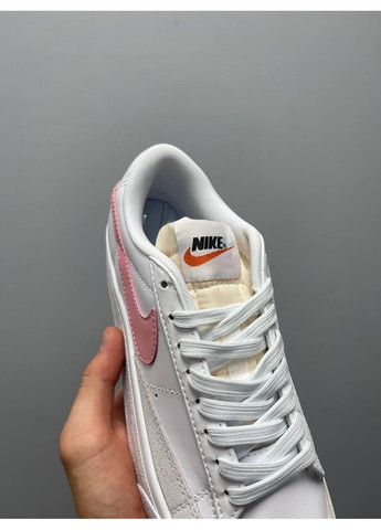 Розовые демисезонные кроссовки мужские nike blazer low platform white pink glaze v2 найк блейзер No Brand