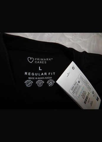 Черная мужская футболка cares оригинал р.50 059fmls (только в указанном размере, только 1 шт.) Primark