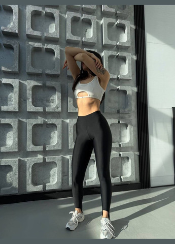 Черные демисезонные женские леггинсы No Brand